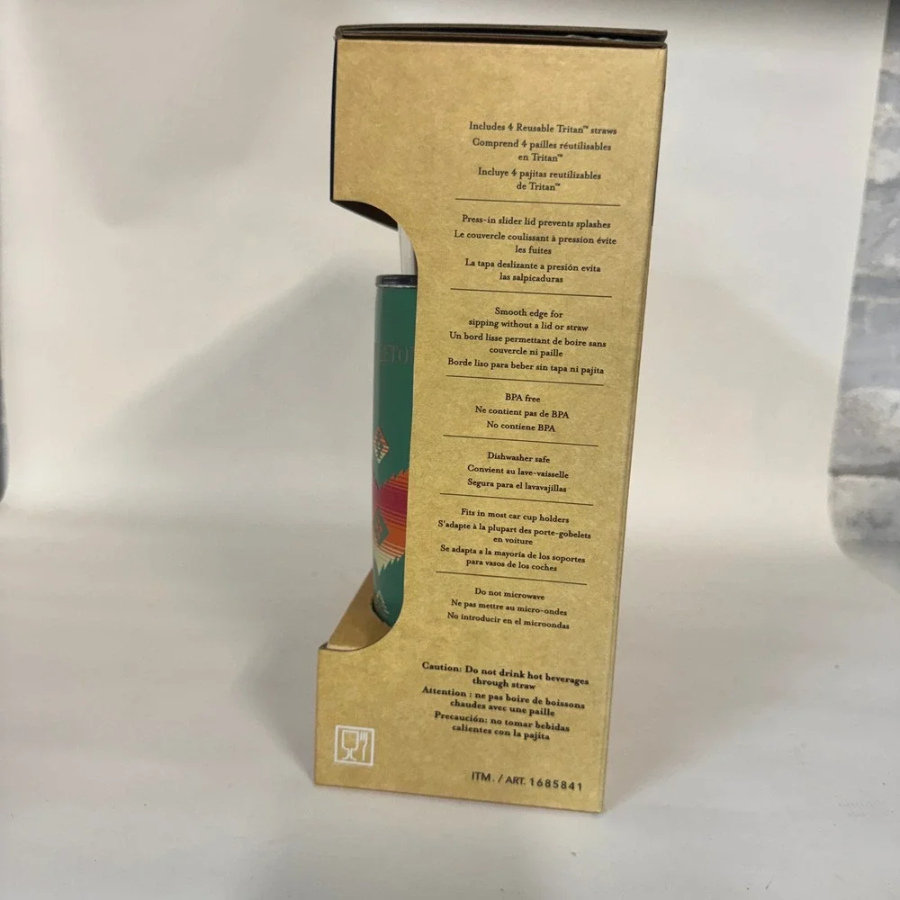 Pendleton 20oz Stainless Steel Tumbler Set 2 Pack Insulated with Straws 1685841